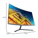 Samsung 32-inch(80cm) 3840 X 2160 Pixels 4K UHD, 1500R Curved Monitor LU32R590CWWXXL, Dark Blue Gray 1