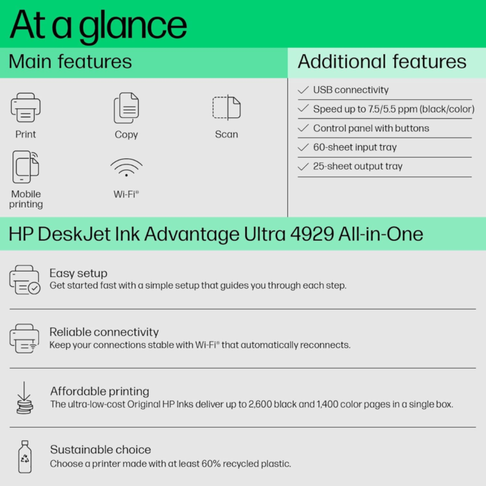 HP DeskJet Ink Advantage Ultra 4929 Wireless All-in-One Printer