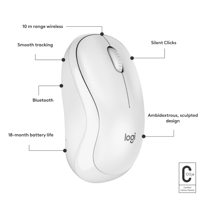 Logitech M240 Silent Bluetooth Mouse- Off White - Image 4
