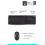 Logitech MK120 Wired USB Keyboard and Mouse Set - Image 4