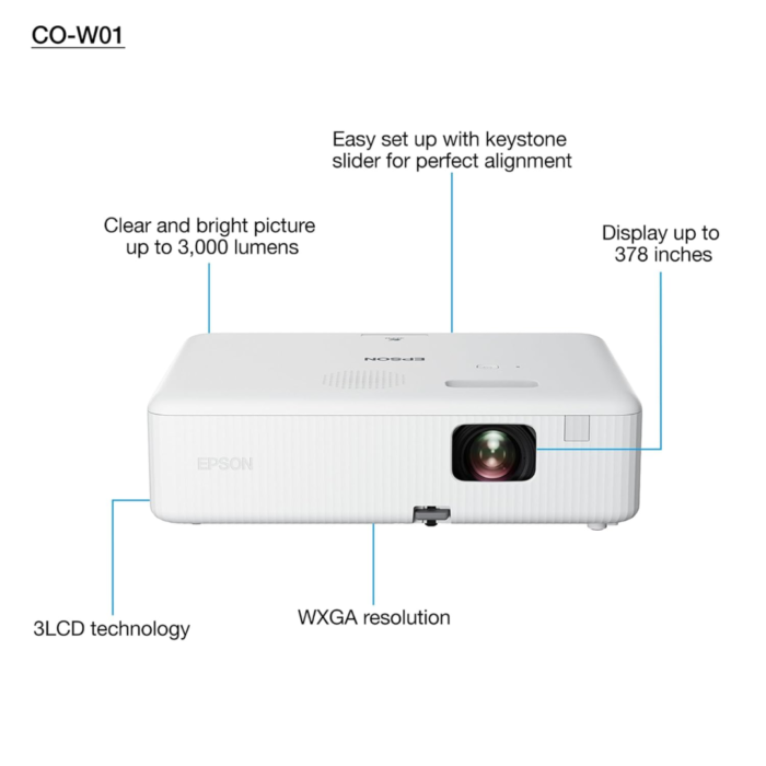 Epson CO-W01 WXGA Video Projector - Image 5