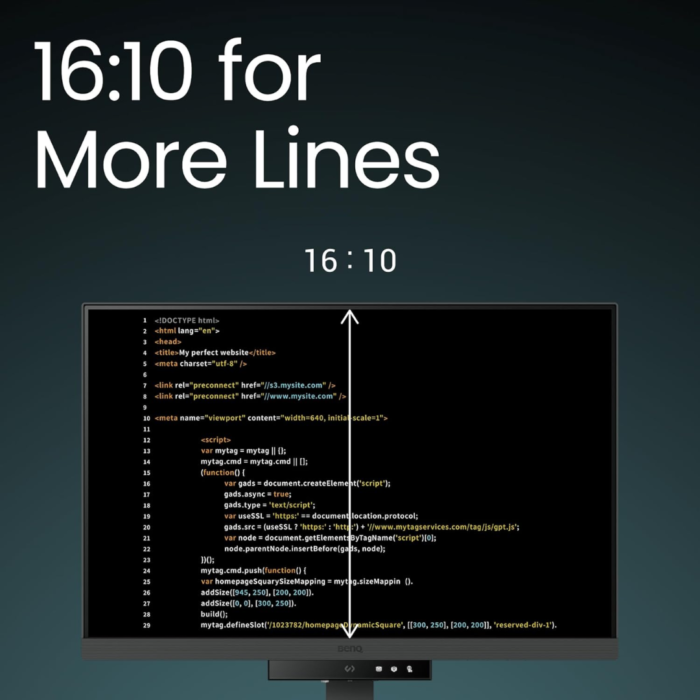 BenQ RD240Q 24.1″ WQXGA IPS Programming Monitor – HDR, USB-C - Image 5