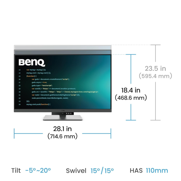 BenQ RD320U 31.5" 4K Programming Monitor – HDR10, USB-C, Eye-Care - Image 6