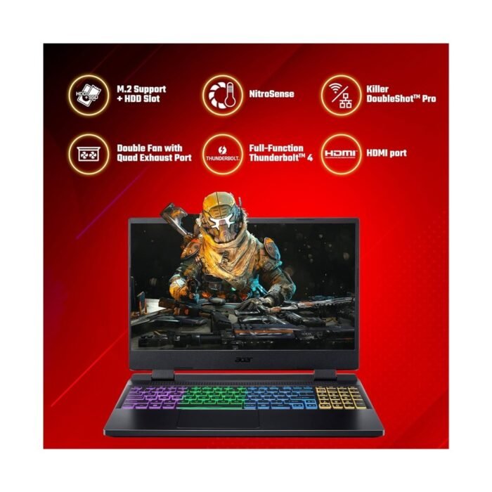 Acer UN.QFHSI.026 Nitro 5 Gaming Laptop 12th Gen Intel Core i5 12450H Processor, NVIDIA GeForce RTX 3050/144hz Graphics, 16 GB RAM, 512 GB SSD - Image 2