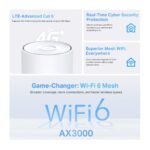 TP-Link Deco X50-4G 4G+ CAT6 AX3000 Mbps Whole Home Mesh Wi-Fi 6 Router Gateway System - Image 5