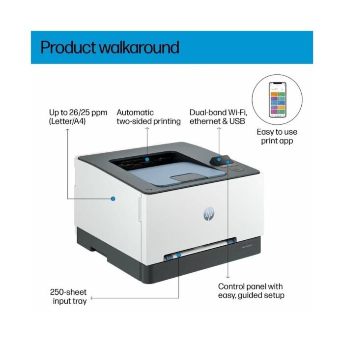 HP Color LaserJet Pro 3203dw Wireless Duplex Printer - Image 3