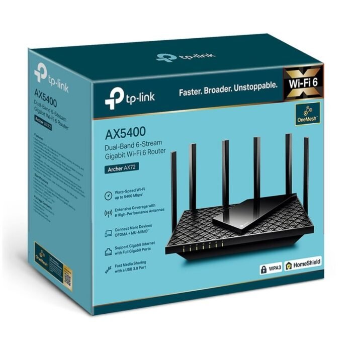 TP-Link Archer AX72 AX5400 Dual-Band Gigabit Wi-Fi 6 Router - Image 4