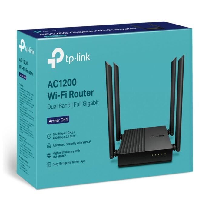 TP-Link Archer C64 AC1200 Wireless MU-MIMO WiFi Router - Image 3