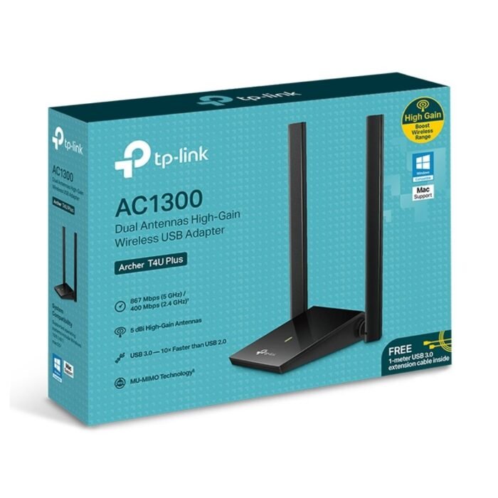 TP-Link Archer T4U Plus AC1300 Dual Antennas High-Gain Wireless USB Adapter - Image 3