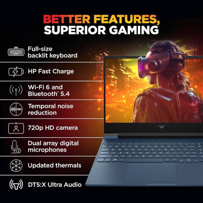 HP Victus fb3025AX AI Gaming Laptop with AMD Ryzen 9-8945HS