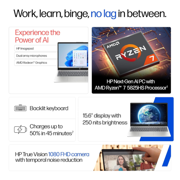 HP 15-fc0476AU 15.6-Inch Laptop (39.6 cm) – Silver