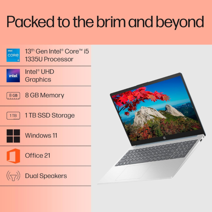 HP 15 fd0021TU 15.6-Inch Laptop (39.6 cm) – Silver