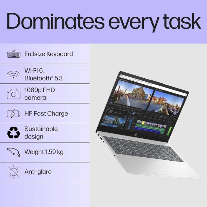 HP 15-fd0465TU 15.6-Inch Laptop (39.6 cm) – Silver