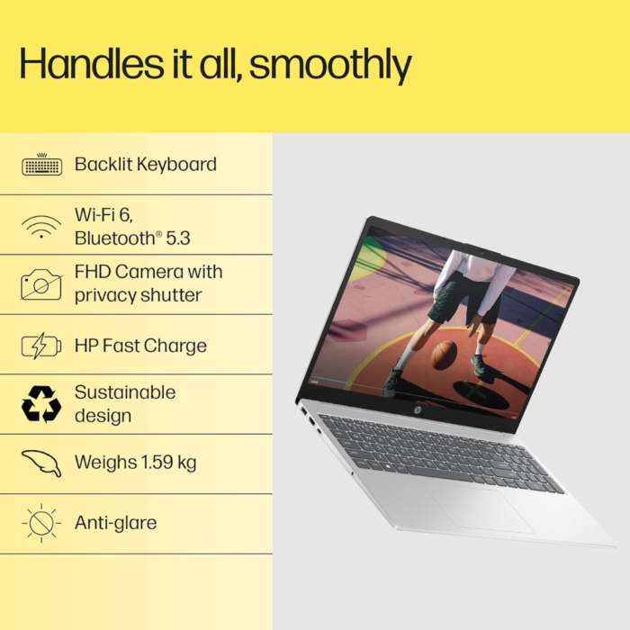 HP 15-fc0389AU 15.6-Inch Laptop (39.6 cm) – Silver