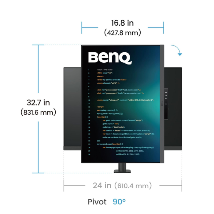BenQ RD280UA 28.2" 4K+ 3:2 Ergo Arm Programming Monitor – HDR, USB-C, MoonHalo
