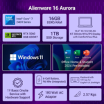 Alienware 16 Aurora Gaming Laptop – Intel Core 7, 16GB RAM, 1TB SSD, RTX 5060